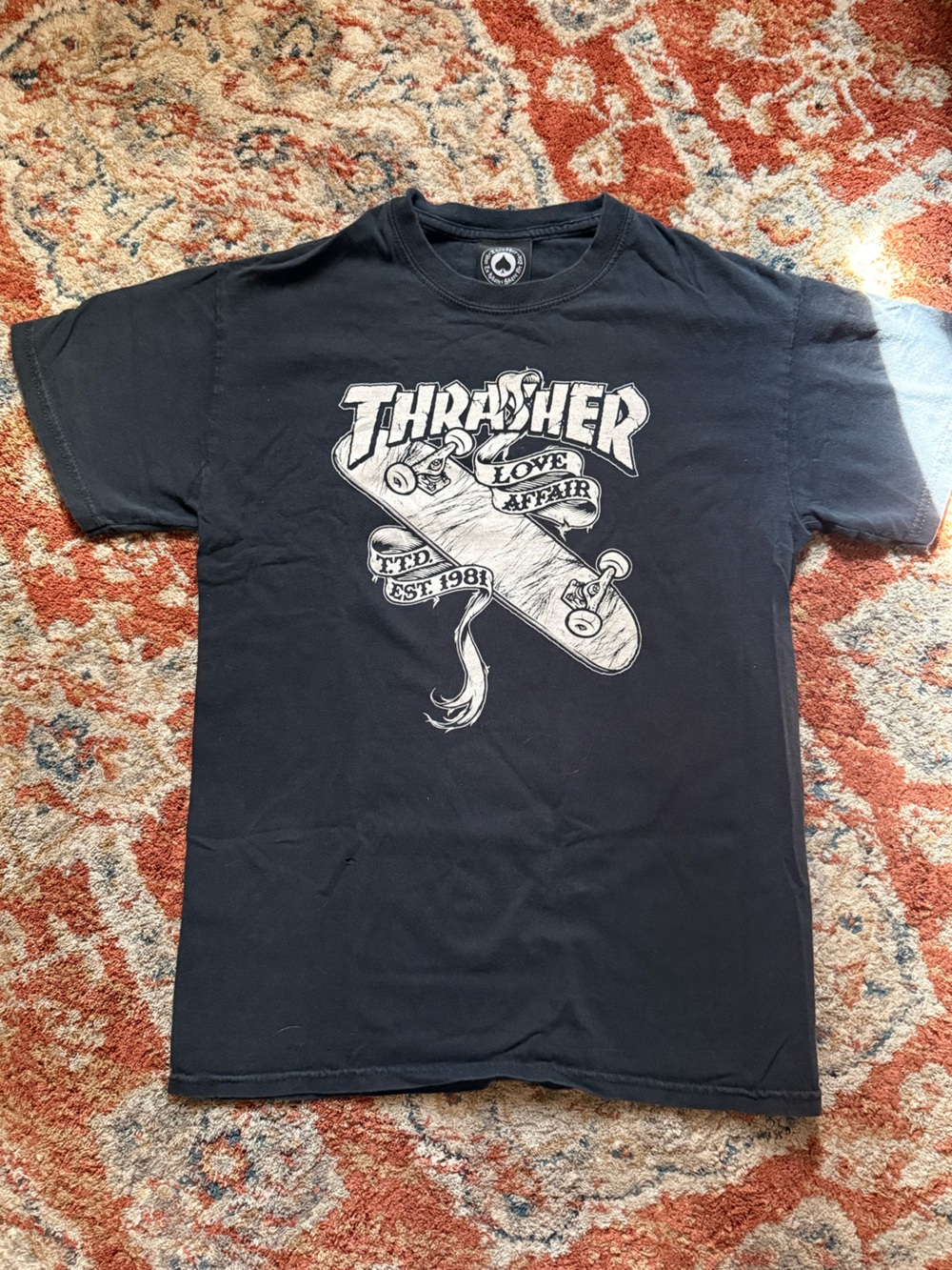 Vintage Thrasher Men’s Black Graphic Skate T-Shirt - Love Affair Design
